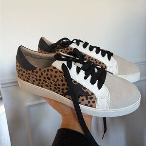 Vici Cheetah Print and Cream Sneakers